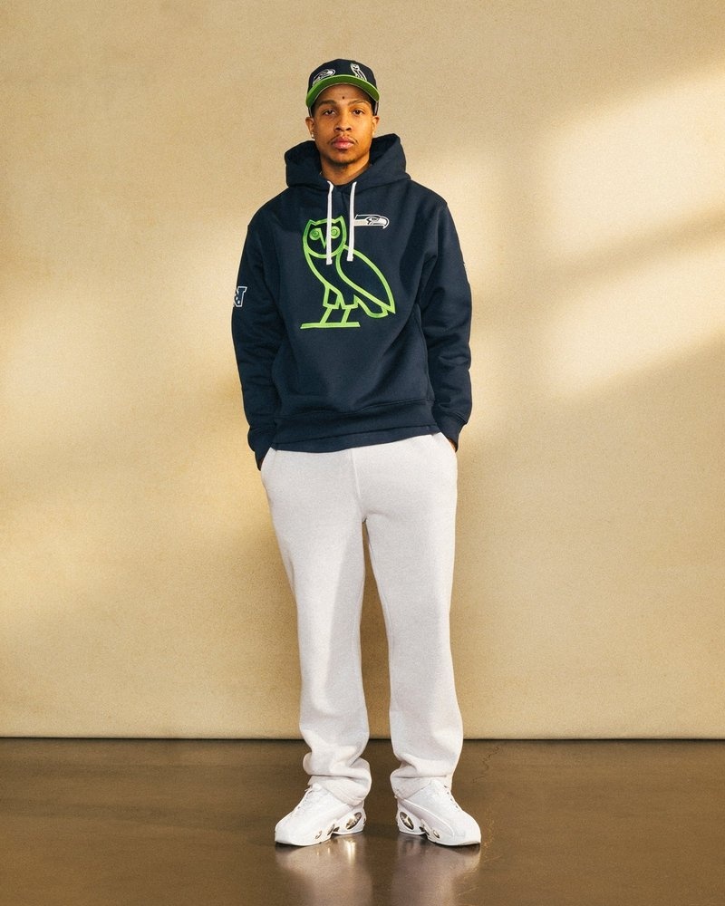 pulls sweat à capuche bleu ovo nfl seattle seahawks og collection octobre.