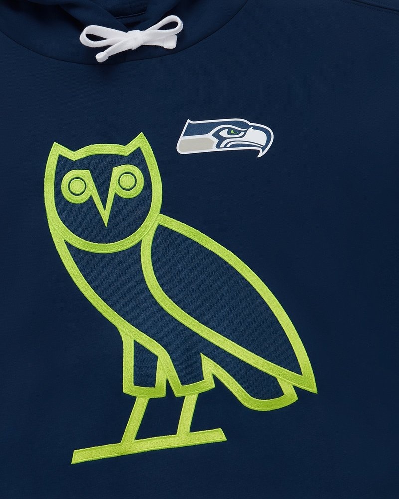 pulls sweat à capuche bleu ovo nfl seattle seahawks og collection octobre.