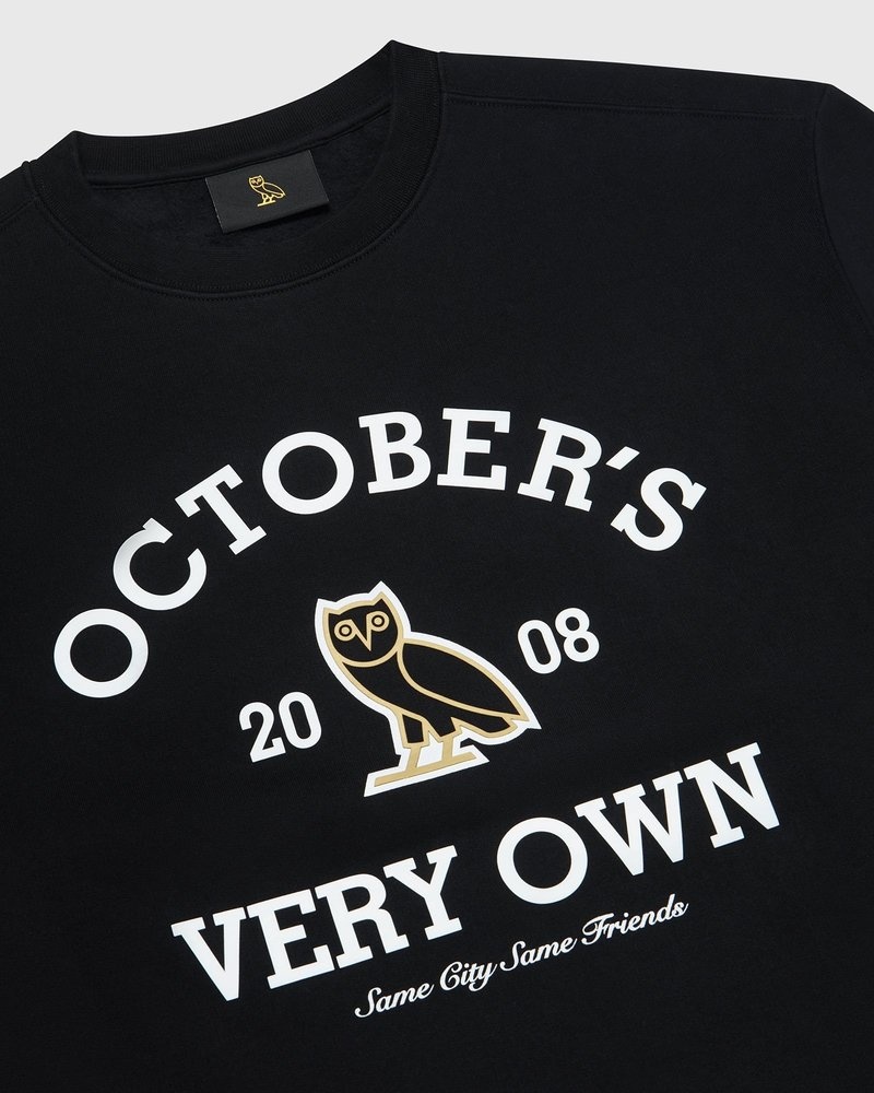 pulls ovo collegiate crewneck noirs collection octobers very own