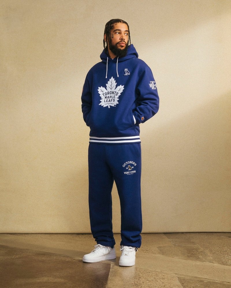 pulls à capuche bleus ovo toronto maple leafs édition limitée doctobre