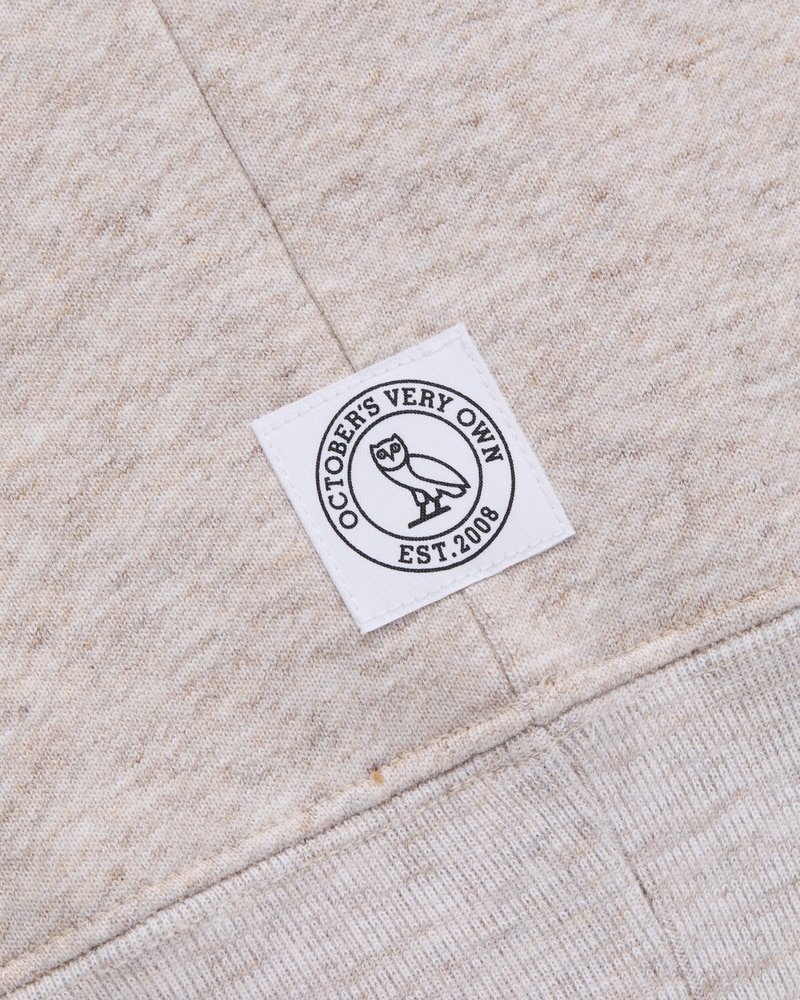 pulls octobers very own ovo speckle fleece crewneck oatmeal