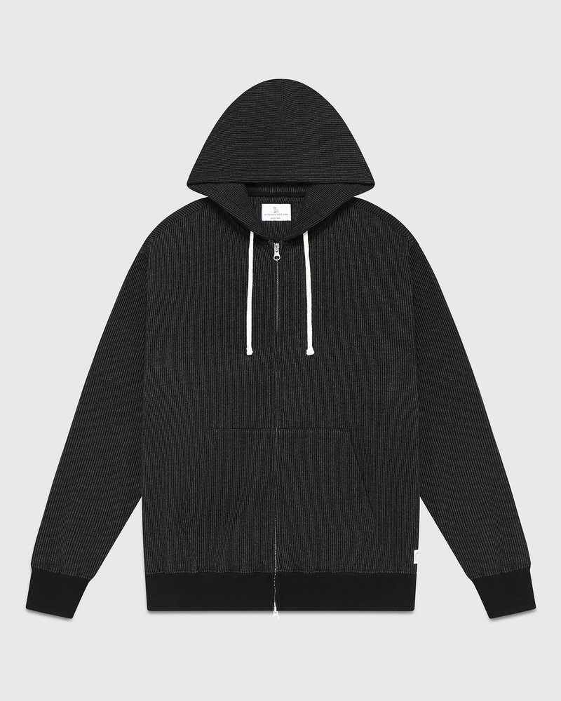 pulls à capuche zippés en polaire seersucker ovo doctobre noiranthracite