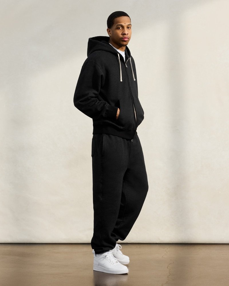 pulls à capuche zippés en polaire seersucker ovo doctobre noiranthracite