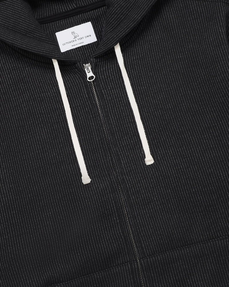 pulls à capuche zippés en polaire seersucker ovo doctobre noiranthracite