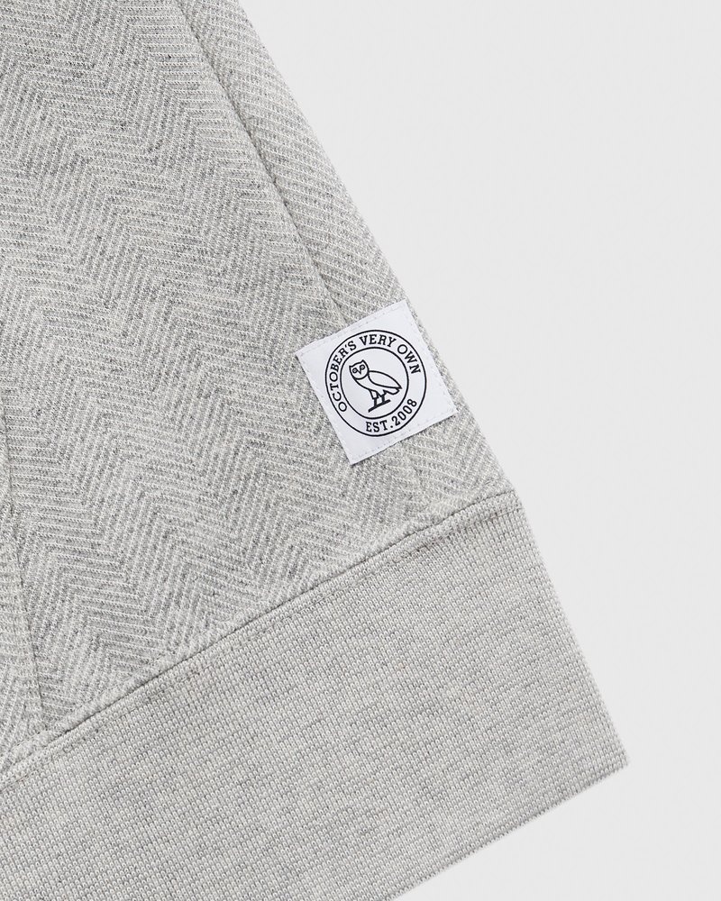 pulls à capuche zippés ovo herringbone gris doctobre