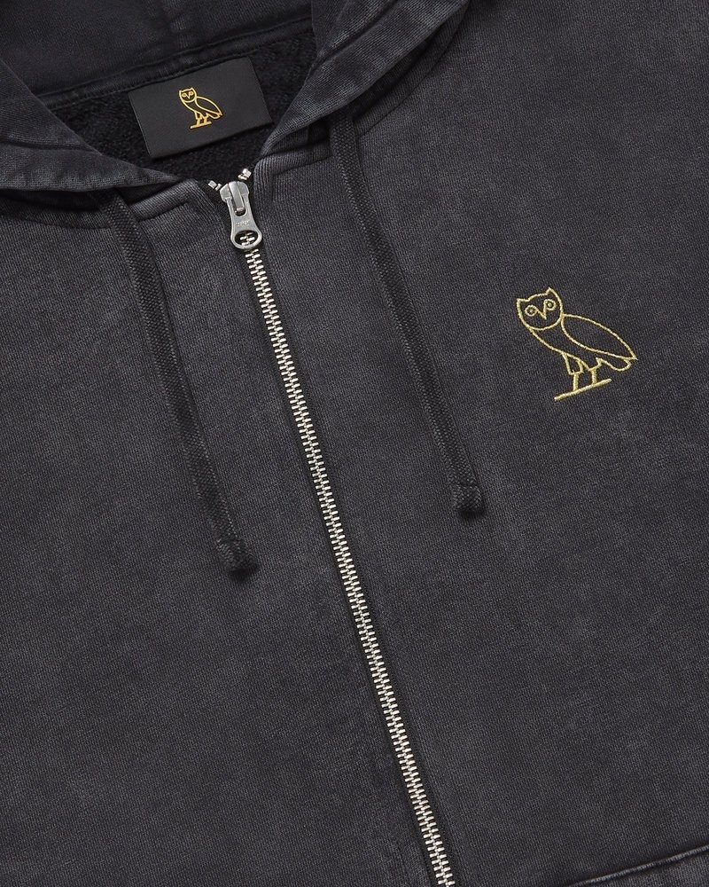 pulls ovo muskoka garment dyed full-zip hoodie black doctobre