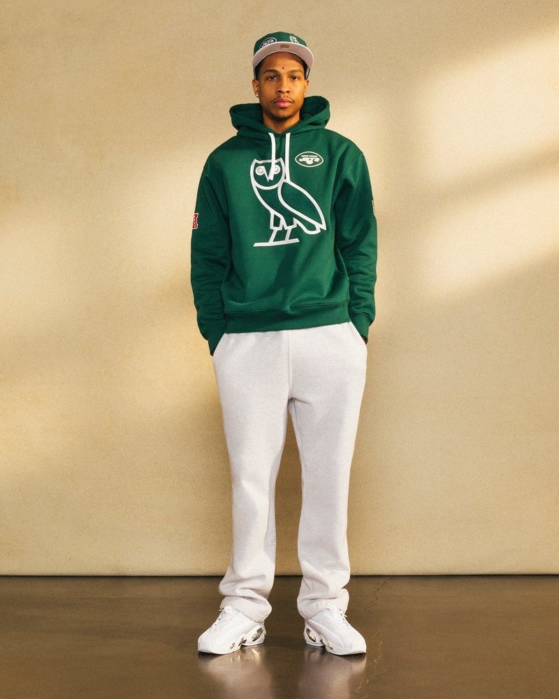 pulls ovo nfl new york jets og à capuche vert collection octobre.