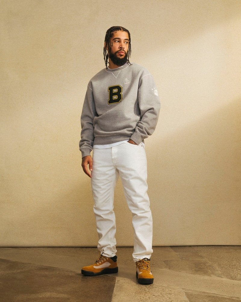 pulls à col rond gris ovo boston bruins collection octobre