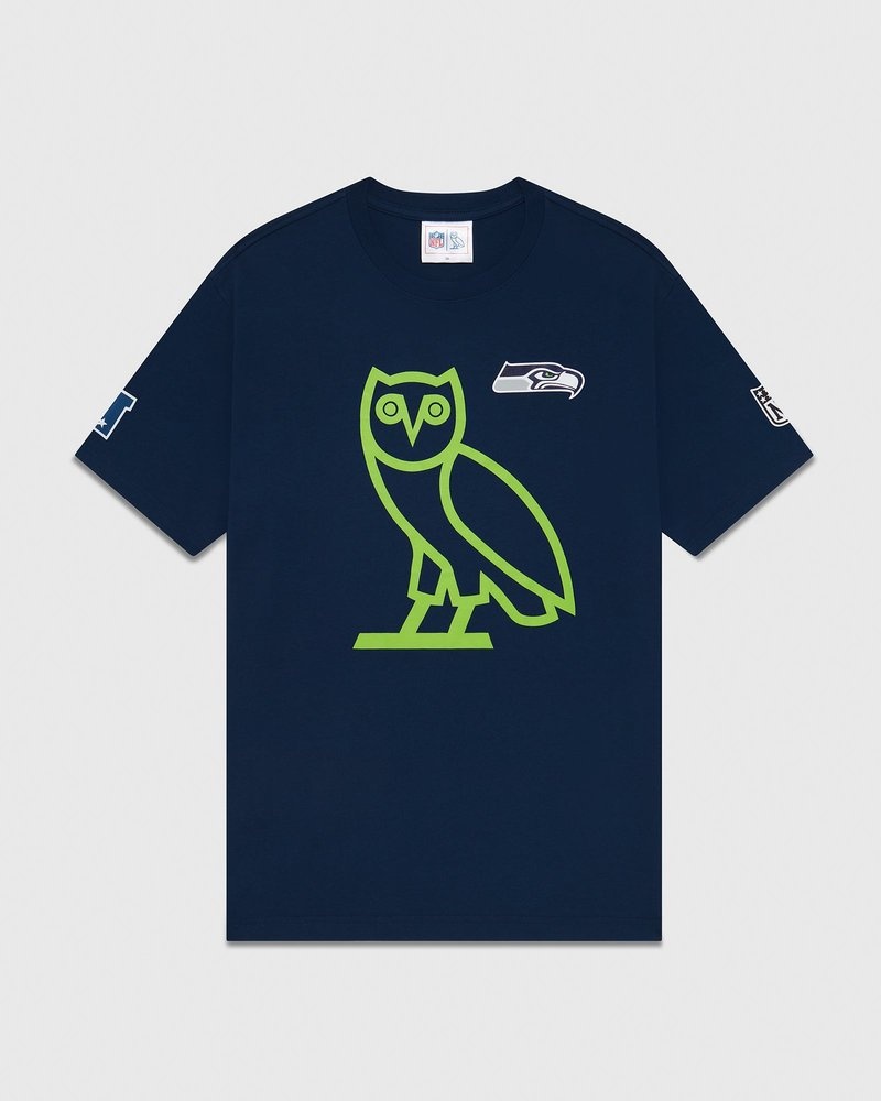 t-shirts ovo nfl seattle seahawks game day bleu édition spéciale octobre