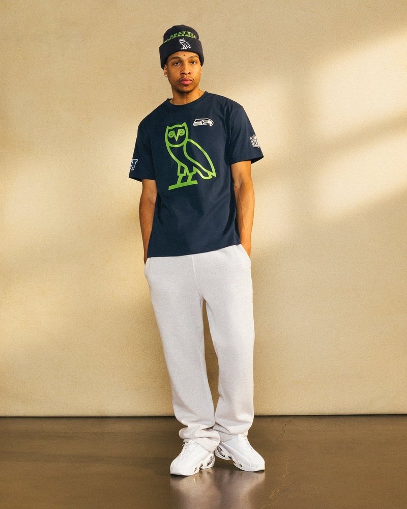 t-shirts ovo nfl seattle seahawks game day bleu édition spéciale octobre