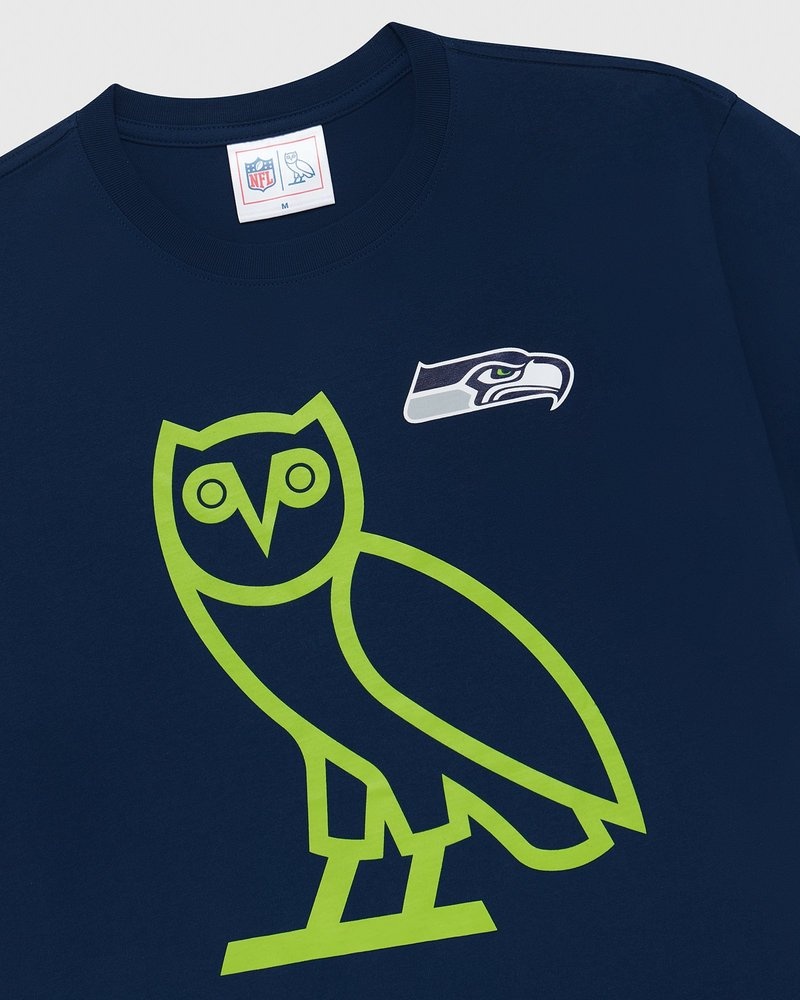 t-shirts ovo nfl seattle seahawks game day bleu édition spéciale octobre