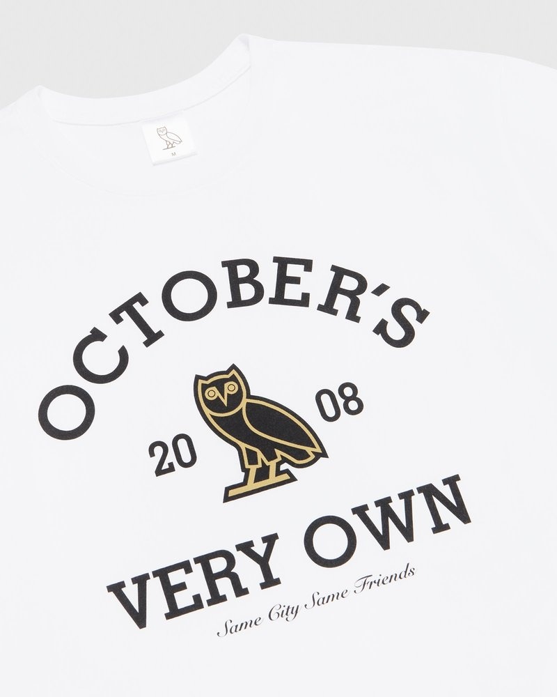t-shirts ovo collegiate manches longues blanc collection octobre
