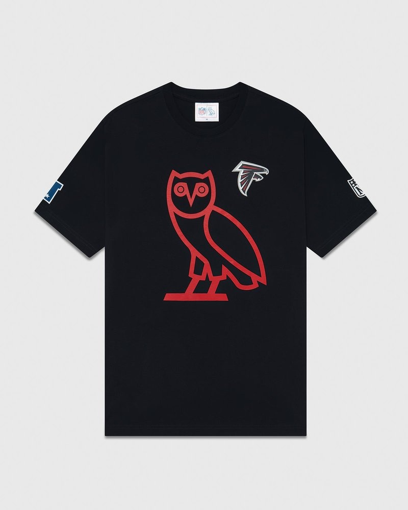 t-shirts ovo nfl atlanta falcons game day noirs édition spéciale octobre