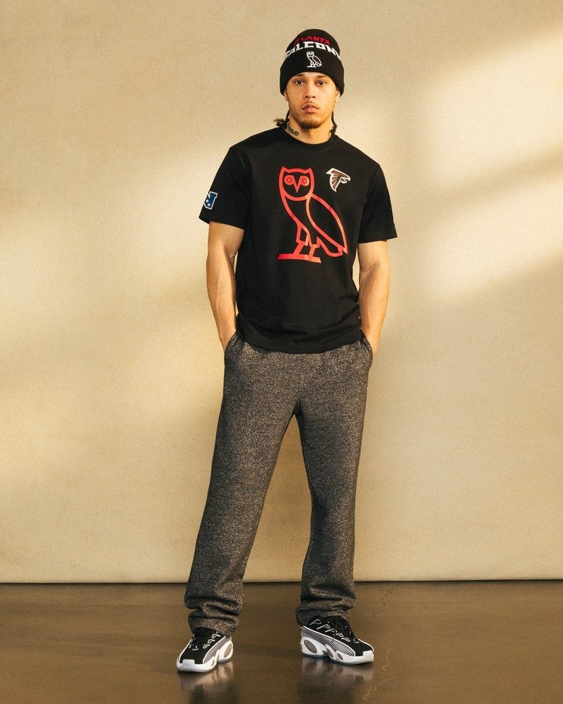 t-shirts ovo nfl atlanta falcons game day noirs édition spéciale octobre