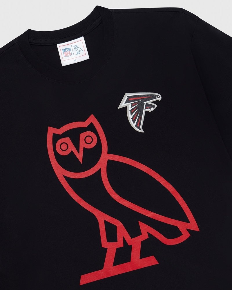 t-shirts ovo nfl atlanta falcons game day noirs édition spéciale octobre