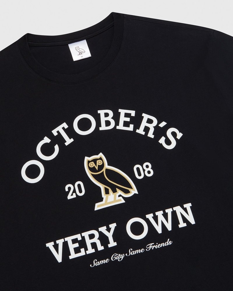 t-shirts t-shirt à manches longues ovo collegiate noir collection octobre.