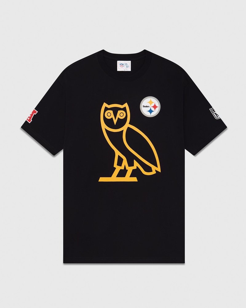 t-shirts ovo nfl pittsburgh steelers game day noirs édition limitée doctobre