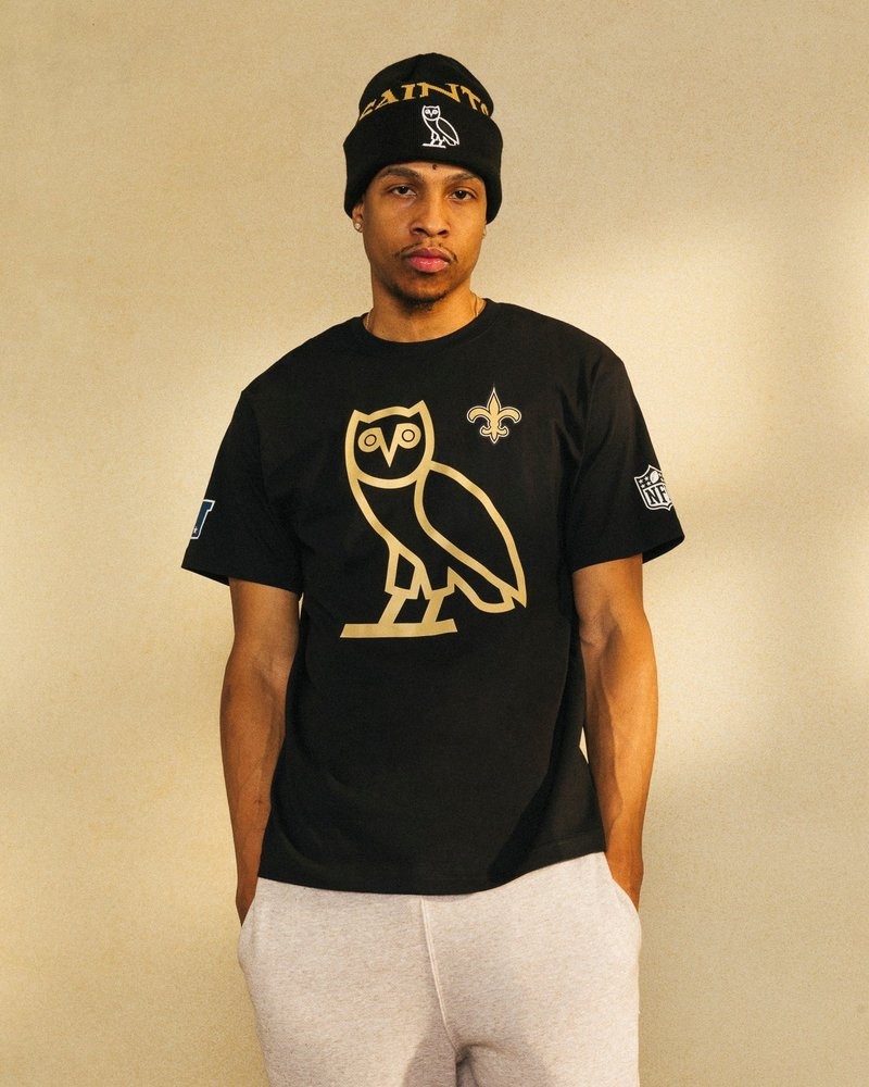 t-shirts ovo nfl new orleans saints game day noirs édition spéciale octobre