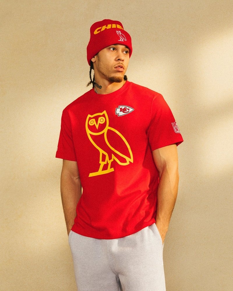 t-shirts ovo nfl kansas city chiefs game day rouges édition spéciale octobre