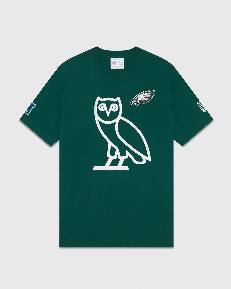t-shirts ovo nfl philadelphia eagles game day verts édition limitée doctobre
