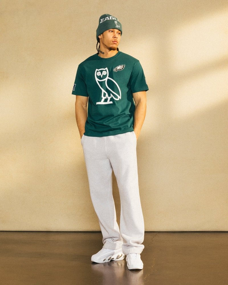 t-shirts ovo nfl philadelphia eagles game day verts édition limitée doctobre