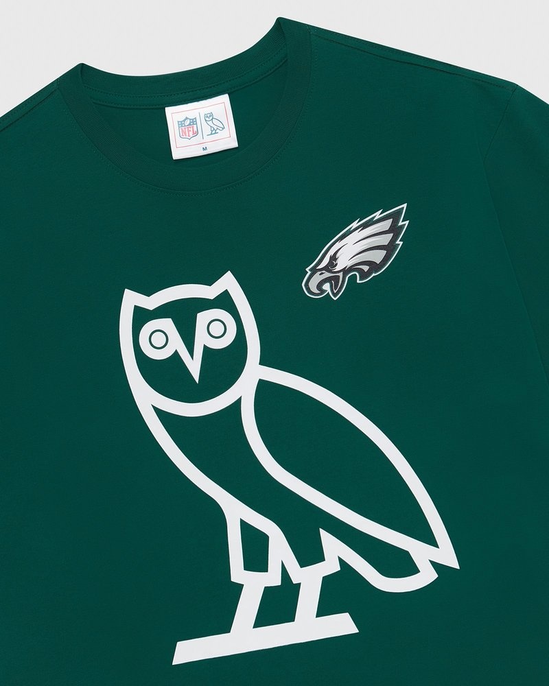 t-shirts ovo nfl philadelphia eagles game day verts édition limitée doctobre