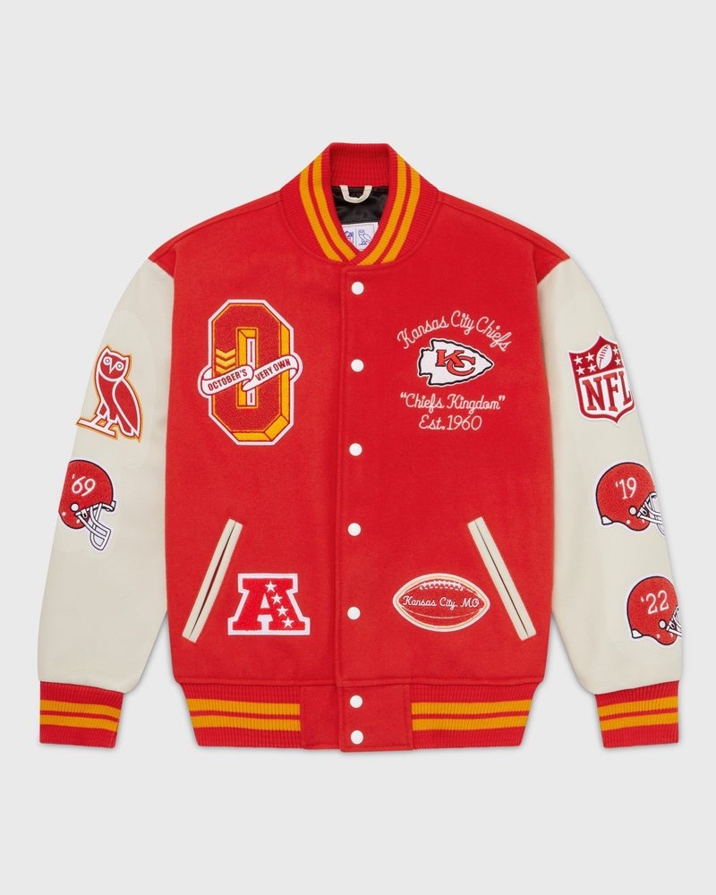 veste universitaire rouge ovo nfl kansas city chiefs collection octobers very own