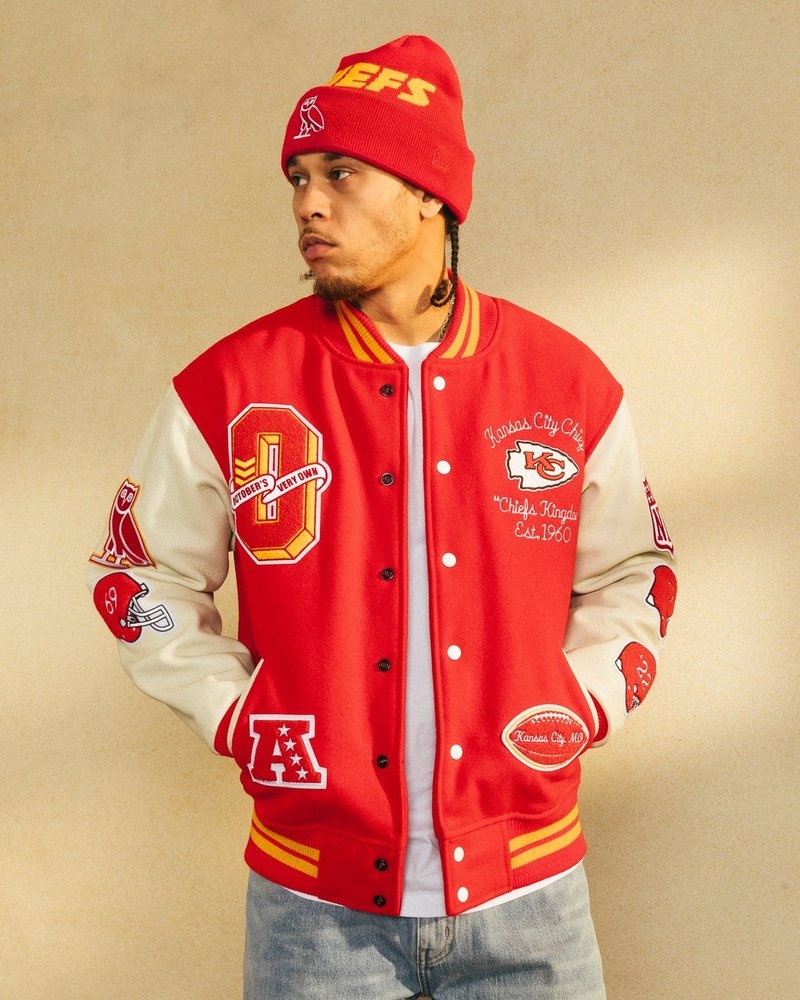 veste universitaire rouge ovo nfl kansas city chiefs collection octobers very own
