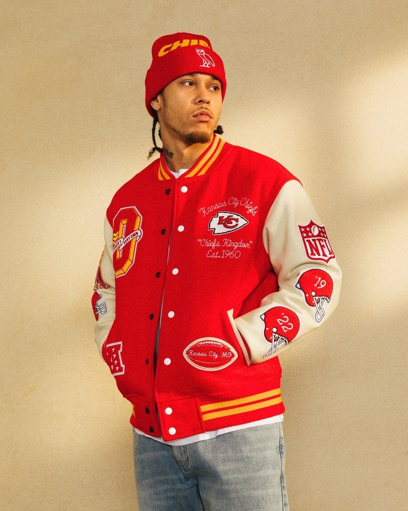 veste universitaire rouge ovo nfl kansas city chiefs collection octobers very own
