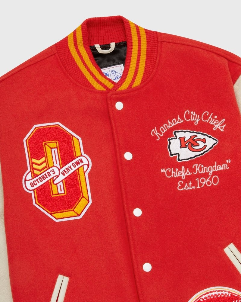 veste universitaire rouge ovo nfl kansas city chiefs collection octobers very own