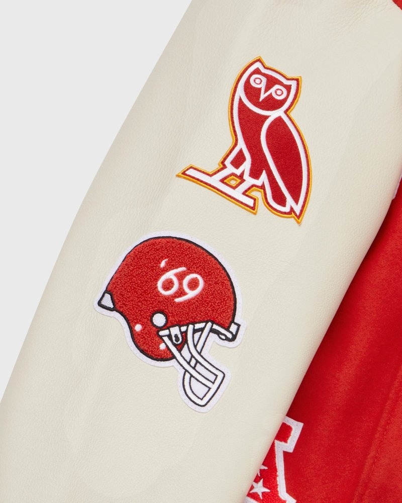 veste universitaire rouge ovo nfl kansas city chiefs collection octobers very own