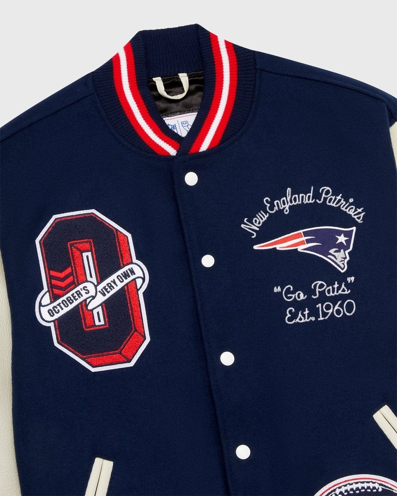 veste universitaire bleue ovo nfl new england patriots collection octobers very own