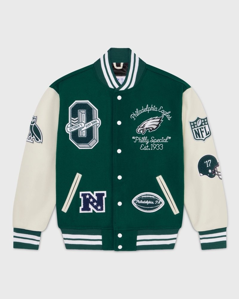 veste universitaire verte ovo nfl philadelphia eagles collection octobers very own