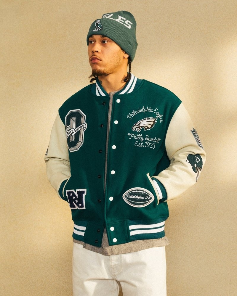 veste universitaire verte ovo nfl philadelphia eagles collection octobers very own