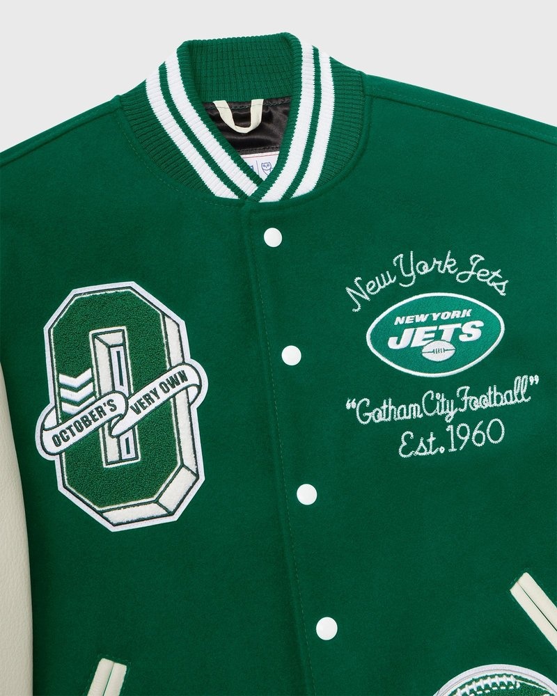 veste universitaire verte ovo nfl new york jets collection octobers very own