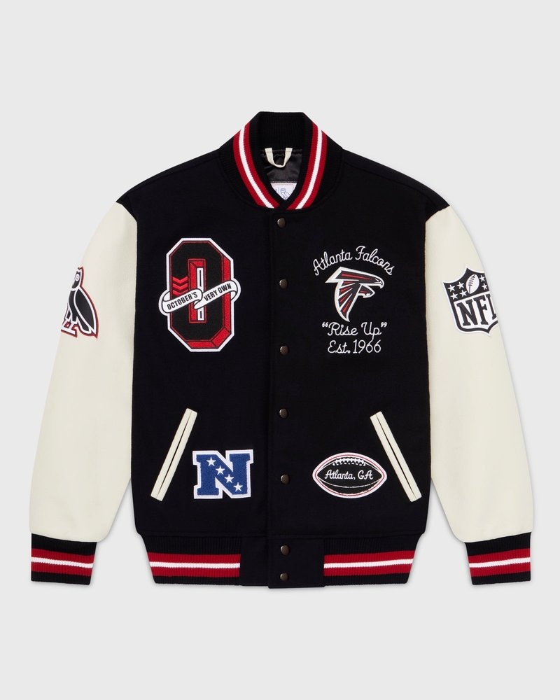 veste universitaire ovo nfl atlanta falcons noire collection octobers very own