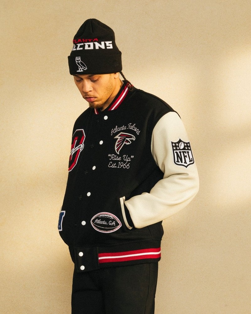 veste universitaire ovo nfl atlanta falcons noire collection octobers very own