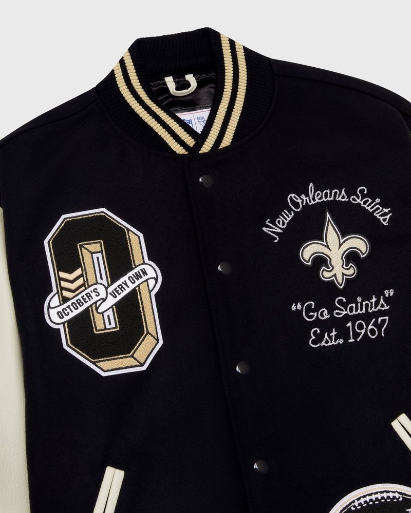 veste universitaire ovo nfl new orleans saints noire collection octobers very own
